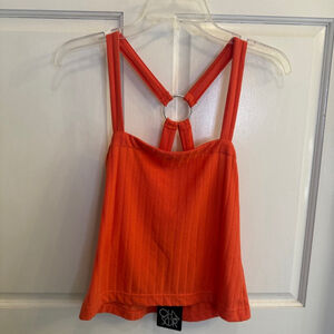 Women's Chaser Cropped Tank Top Size S Orange